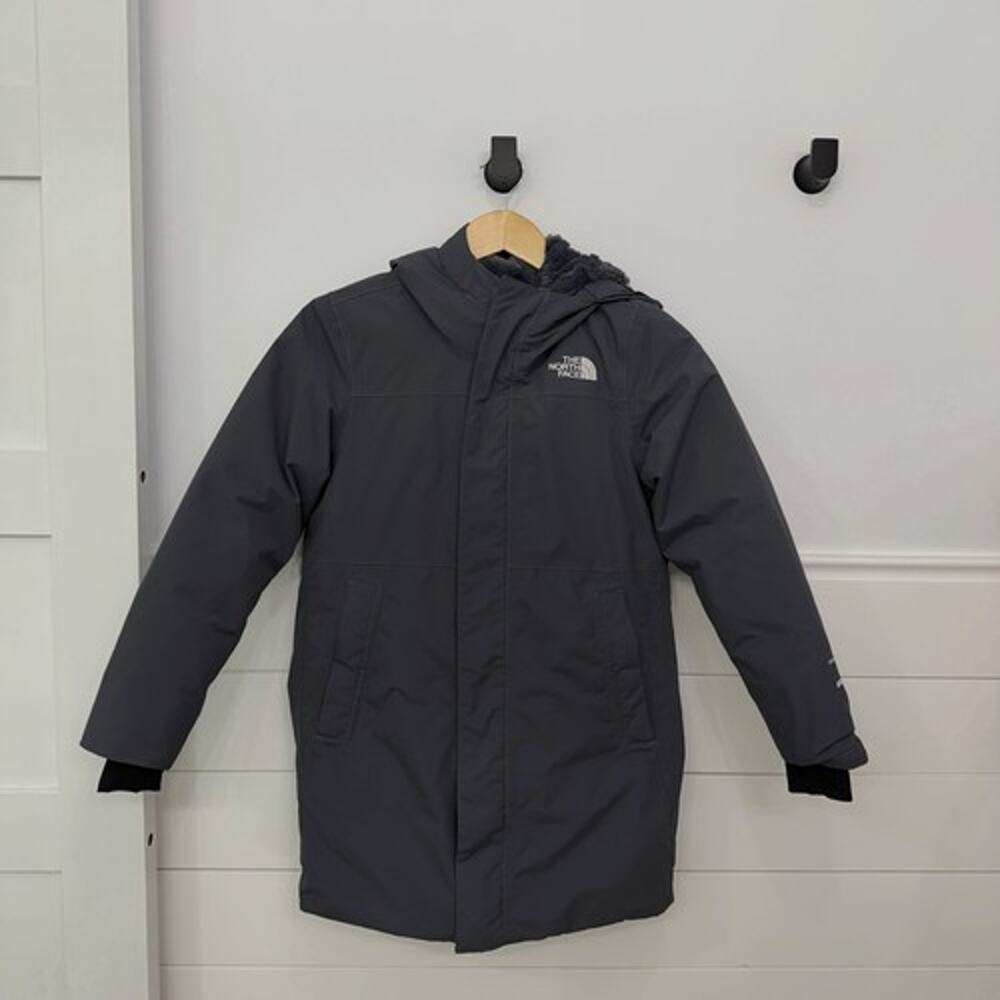 Girl’s The North Face Waterproof Insulated Hooded Parka Puffer Gray Zip M 10/12